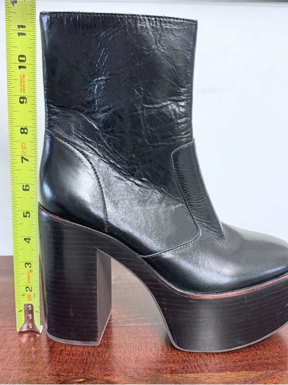 Jeffrey Campbell Mexique Black Leather Platform Boots 8.5
